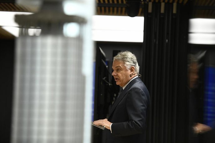 El presidente de Grupo Mutua Madrileña, Ignacio Garralda, durante su intervención en el acto de presentación del proyecto de las nuevas Torres Colón, en Madrid (España), a 17 de diciembre de 2019.