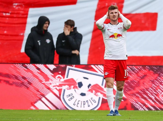Timo Werner durante un partido con el Leipzig