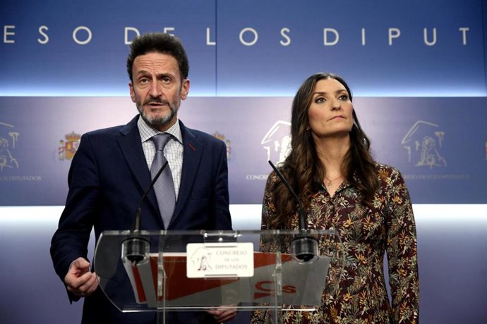 El portavoz adjunto de Ciudadanos en el Congreso, Edmundo Bal y la portavoz de Igualdad, Sara Giménez.