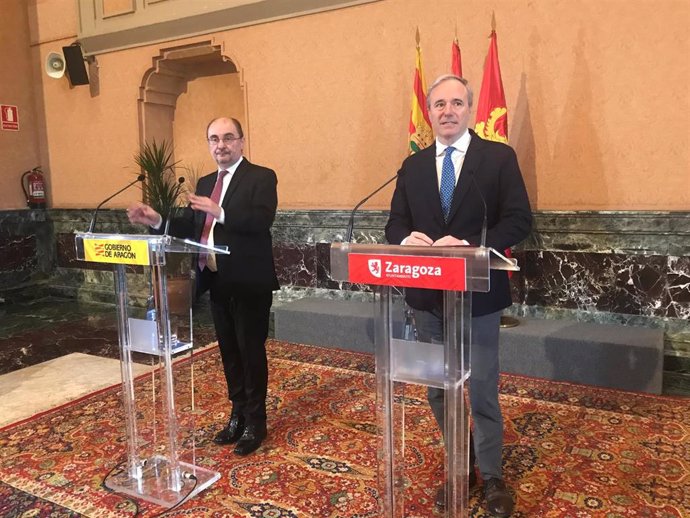 Lambán y Azcón comparecen tras la Comisión Bilateral