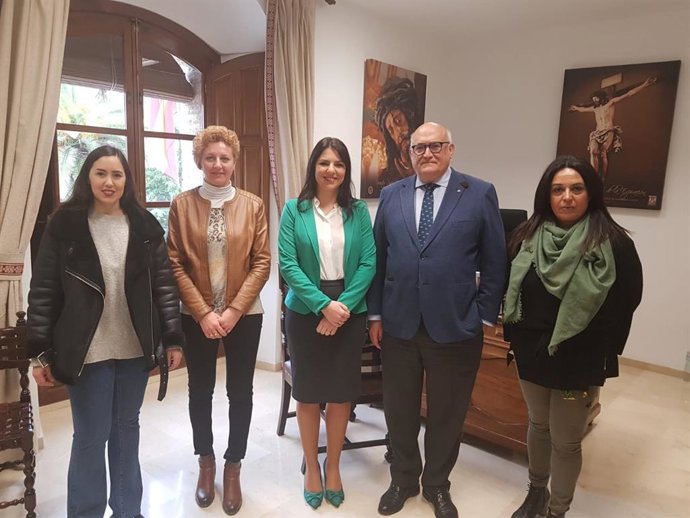 Joyera (centro), en su visita a La Rambla