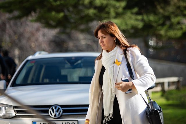 La portaveu del Grup Plural i de JxCat al Congrés dels Diputats, Laura Borràs, en el funeral de l'escriptora Isabel-Clara Simó, a Barcelona/ Catalunya (Espanya), 16 de gener del 2020.