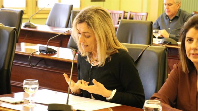 La diputada del PP Salomé Cabrera, portavoz 'popular' de Turismo en el Parlament balear, en Comisión.