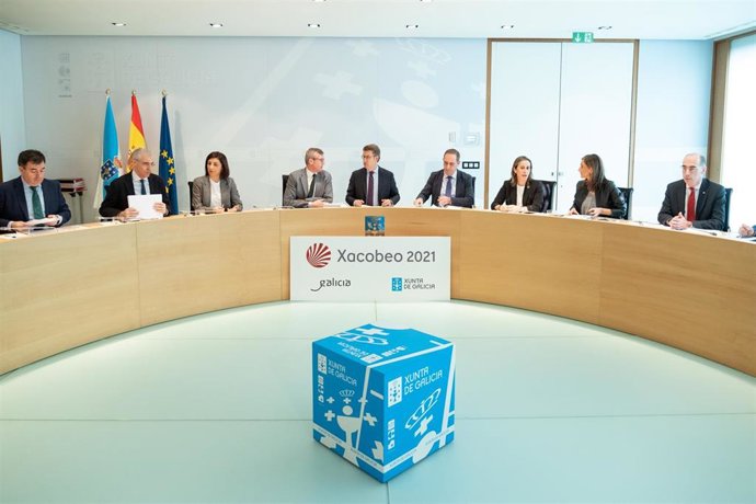 Feijóo preside la reunión semanal del Consello de la Xunta.