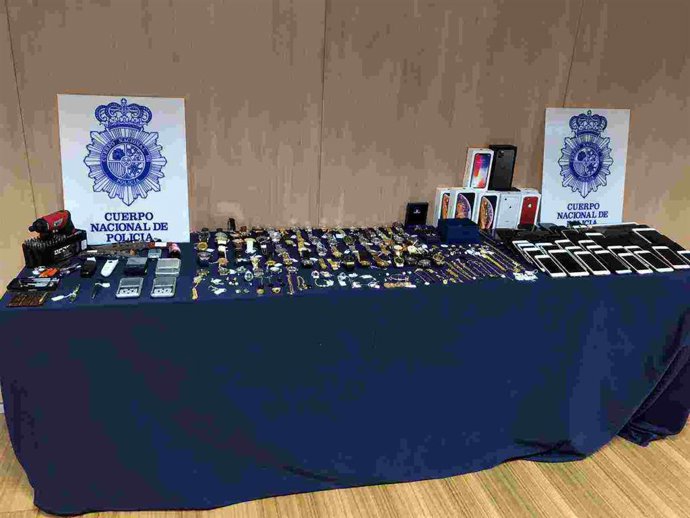 Imagen de los objetos robados por el clan familiar itinerante que actuaba en España y blanqueaba el dinero obtenido en Rumanía