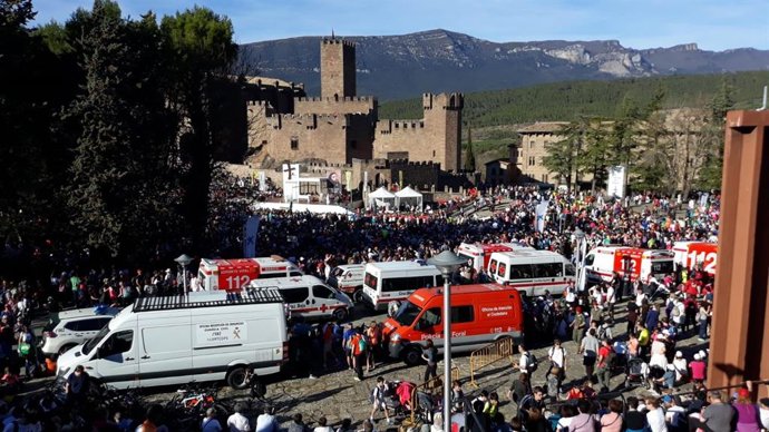 Explanada del Castillo de Javier durante la segunda Javierada de 2019