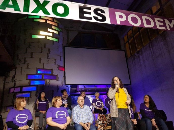 La precandidata a la Secretaria General de Podemo, Noelia Bail, en la presentación de su canidatura 'Aix és Podem'