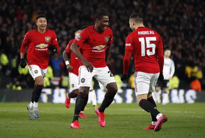 Odion Ighalo celebra un gol con el Manchester United.