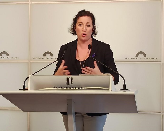 La diputada del PSC-Units Alícia Romero en rueda de prensa