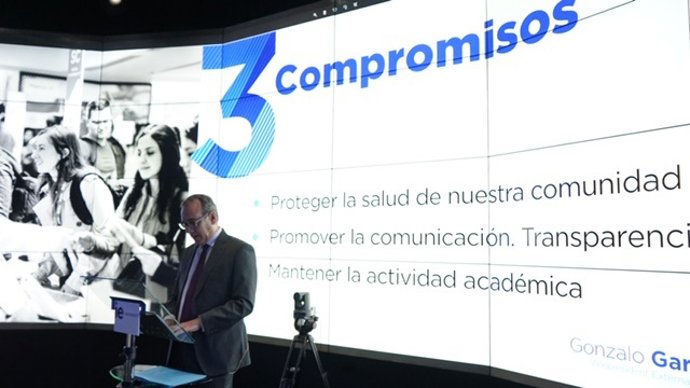 Gonzalo Garland durante su intervención en el IE University (Madrid) durante este viernes 6 de marzo