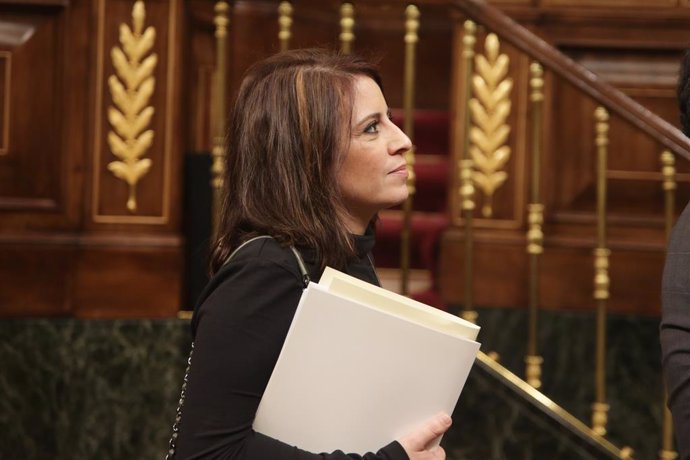 La portaveu del PSOE al Congrés, Adriana Lastra, arribada a l'hemicicle del Congrés, Madrid (Espanya), 11 de febrer del 2020.