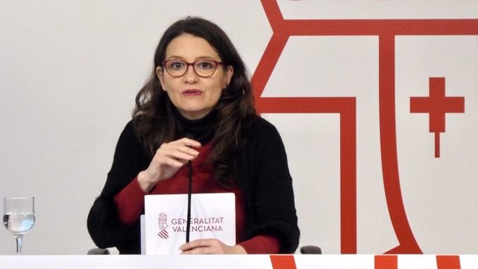 Oltra compareix en la roda de premsa després del ple del Consell