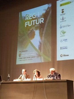 La consellera d'Agricultura, Teresa Jord, amb el director general de Desenvolupament Rural, Oriol Anson, i el director dels Serveis Territorials del Departament a Lleida, Ferran de Noguera.