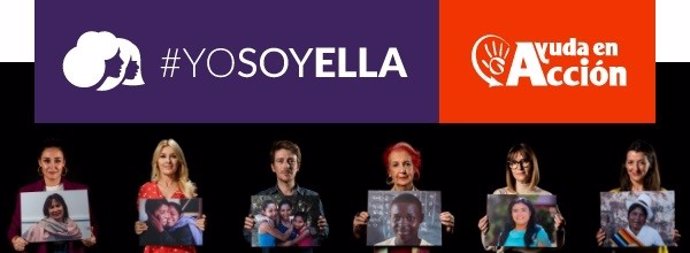 Famosos participantes en la campaña 'Yo soy ella' de Ayuda en Acción para reivindicar la historia de mujeres anónimas "inspiradoras".