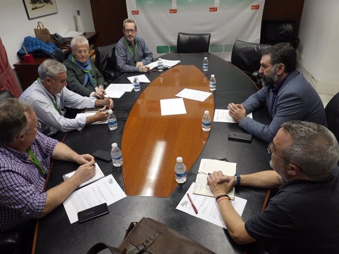 Imagen del encuentro entre la Coordinadora Andaluza de Memoria Democrática y el PSOE.