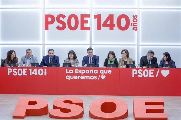 la reunión de la Comisión Ejecutiva Federal del PSOE en su sede ubicada en la calle Ferraz, en Madrid, a 2 de marzo de 2020.