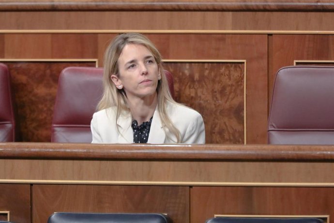 La portavoz del PP en el Congreso, Cayetana Álvarez de Toledo, en su escaño del hemiciclo