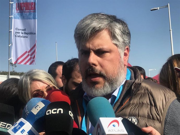 El presidente de JxCat en el Parlament, Albert Batet, en el acto del Consell per la República en Perpignan (Francia) el 29 de febrero de 2020.