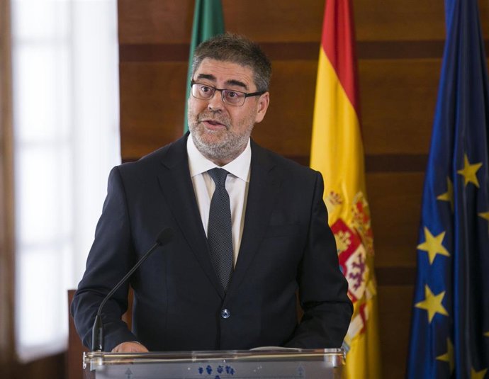 El presidente de la Cámara de Cuentas de Andalucía, Antonio López,  en una imagen de su toma de posesión el 23 de octubre de 2019.