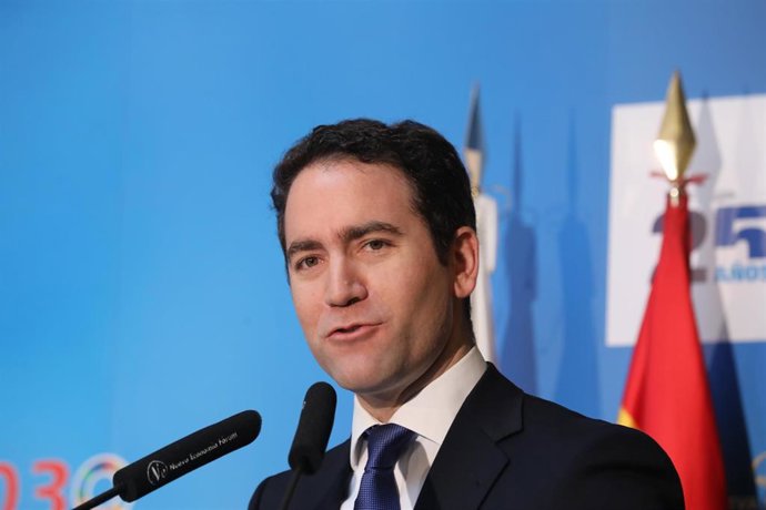 El secretario general del PP, Teodoro García Egea, interviene en el ciclo 'Agenda Urbana 2030 Foro de la nueva ciudad' organizado por Nueva Economía Fórum en el Hotel Wellington de Madrid (España), a 9 de marzo de 2020.