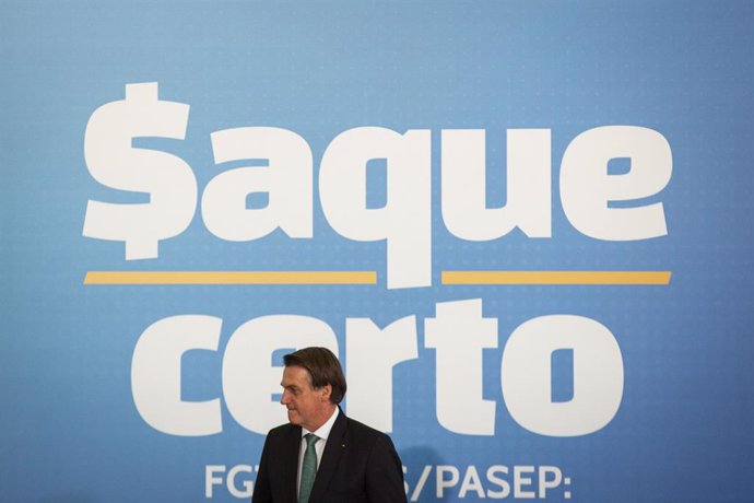 El presidente de Brasil, Jair Bolsonaro, durante una ceremonia en el Palacio Planalto 