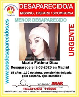 Cartel de una de las menores desaparecidas