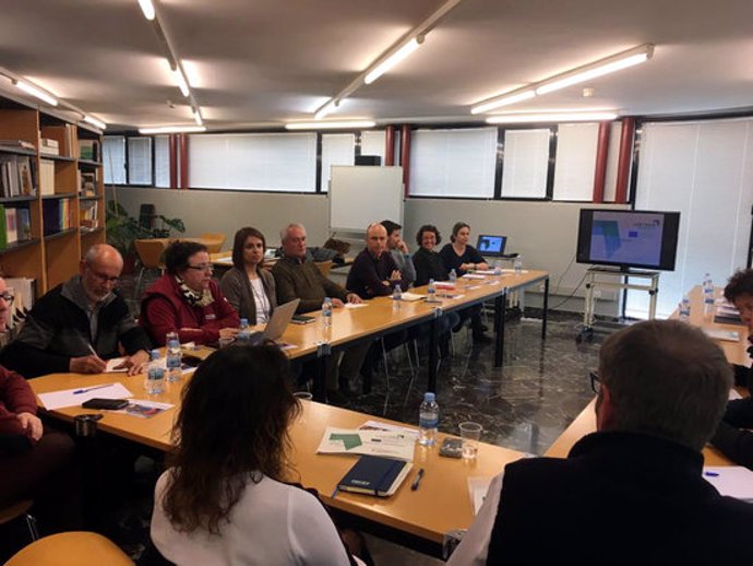 Imatge de la reunió del projecte europeu Last Mile a la setena trobada del grup de treball, al Pallars Juss, el 9 de mar del 2020. (horitzontal)