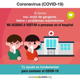 Mensaje de la Consejería de Sanidad en las redes sociales con recomendaciones sobre coronavirus