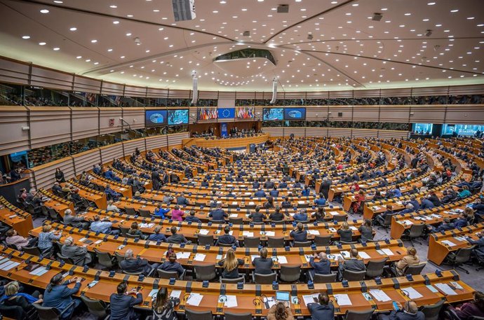 Vista general del pleno de la Eurocámara en Bruselas