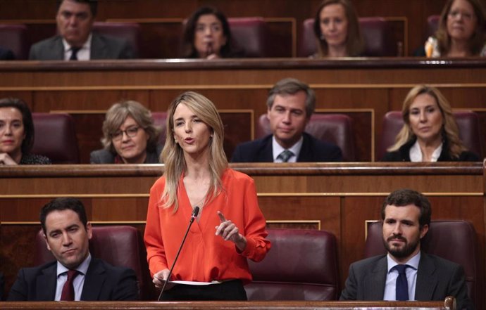 La portavoz del PP en el Congreso Cayetana Álvarez de Toledo, interviene en el Pleno desde su escaño