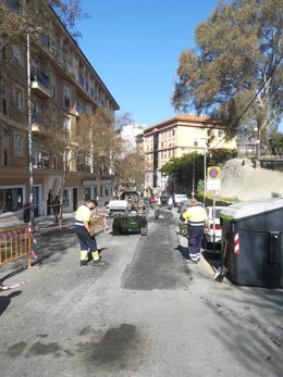 Obras de mantenimiento y reparación del asfaltado en las calles de la capital en el mes de febrero