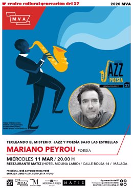 Cartel del recital de jazz y poesía de la Diputación de Málaga