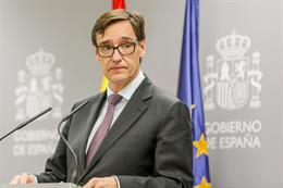 El ministro de Sanidad, Salvador Illa, durante una rueda de prensa para informar sobre las medidas para evitar nuevos contagios de coronavirus tras una reunión entre el Ministerio de Sanidad y las comunidades autónomas. 9 de marzo de 2020.
