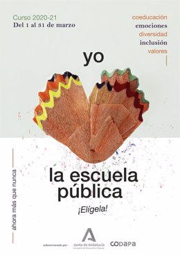 Imagen del cartel de la campaña 'Yo amo la Escuela Pública. Ahora más que nunca, elígela, lanzada por Codapa.