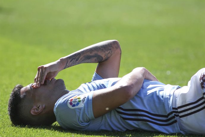 Lucas Olaza of Celta de Vigo in action during La Liga Spanish championship football match between Celta de Vigo and Real Madrid, August 17th, in Balaidos Stadium, Vigo, Pontevedra, Spain.