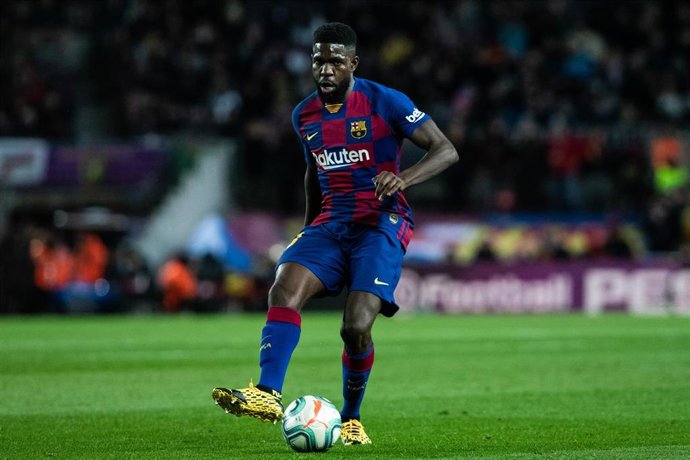 19th January 2020; Camp Nou, Barcelona, Catalonia, Spain; La Liga Football, Barcelona versus Granada; 23 Samuel Umtiti of FC Barcelona during la Liga match against Granada CF
