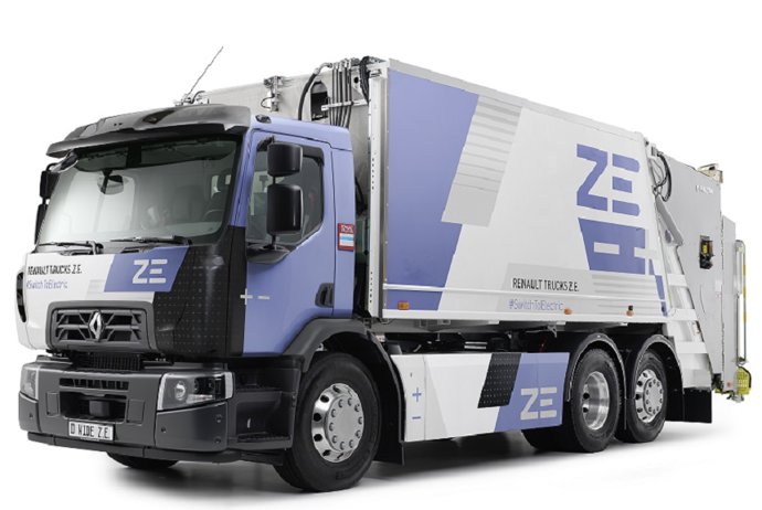 Imagen de un camión de Renault Trucks eléctrico.