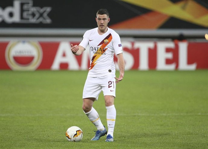 Jordan Veretout of AS Roma during the UEFA Europa League, round of 32, 2nd leg football match between KAA Gent and AS Roma on February 27, 2020 at Ghelamco Arena in Ghent, Gent, Gand, Belgium - Photo Juan Soliz / DPPI