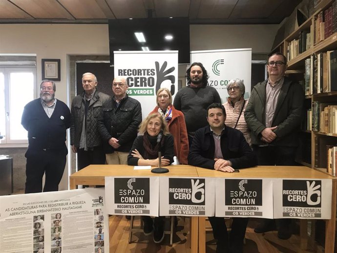 Presentación de la coalición Recortes Cero, Espazo Común, Os Verdes en Santiago de Compostela