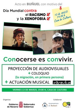 Cartel de la jornada 'Conocerse es convivir' en Buñuel