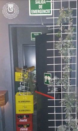 Salida de seguridad obstruida en una de los locales desalojados por Policía Munciipal de Madrid en Chamberí