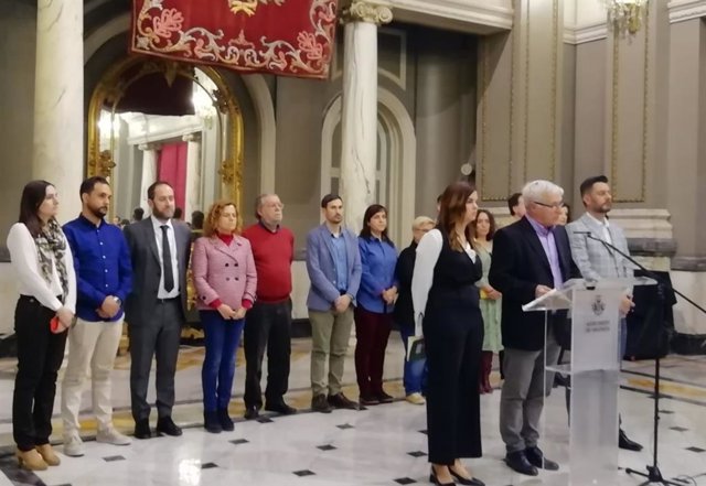 Ribó comparece en rueda de prensa junto con Galiana y Gómez tras el aplazamiento de las Fallas