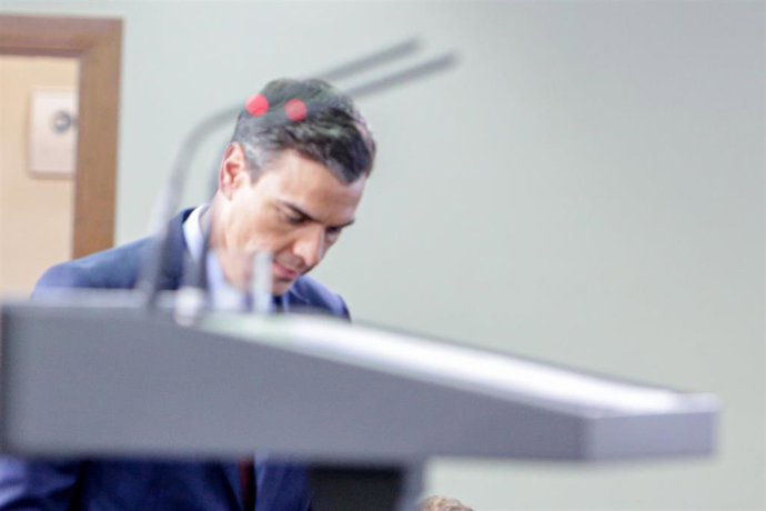 El presidente del Gobierno, Pedro Sánchez, en Moncloa