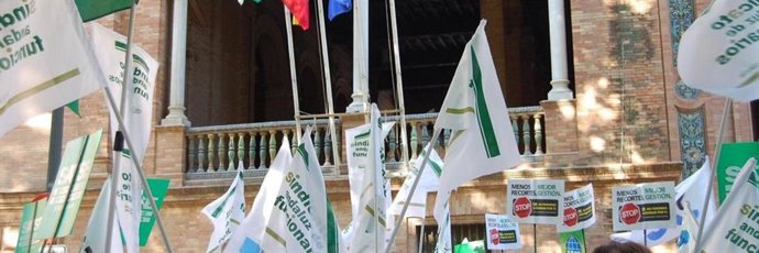 Imagen de archivo de una concentración de protesta del Sindicato Andaluz de Funcionarios (SAF).