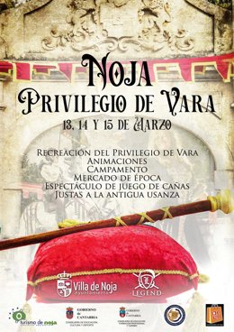 Cartel de la recreación histórica del 'Privilegio de Vara' en Noja