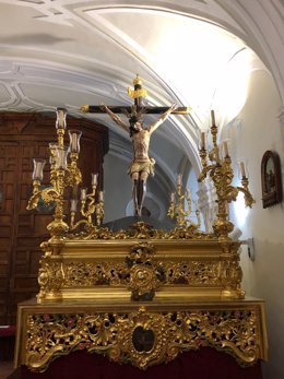 Imagen del Santísimo Cristo de Jerusalén y Buen Viaje de la Hermandad de los Judios en la glesia catedral de La Merced de Huelva