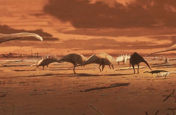 Huellas fósiles de estegosaurios aparecen en una isla escocesa 