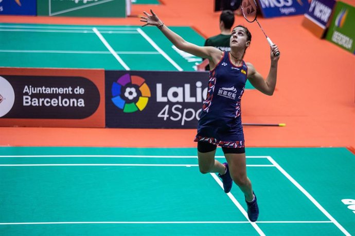 Carolina Marín, en pleno partido.