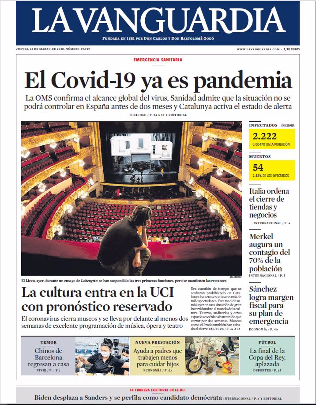 Las portadas de los periódicos del jueves de marzo de