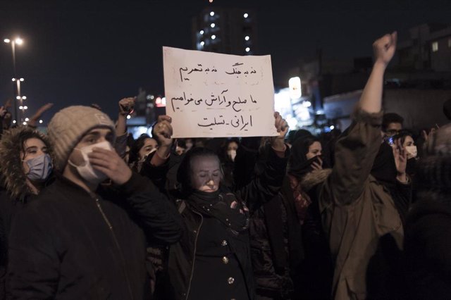 Protestas antigubernamentales en Teherán, Irán.